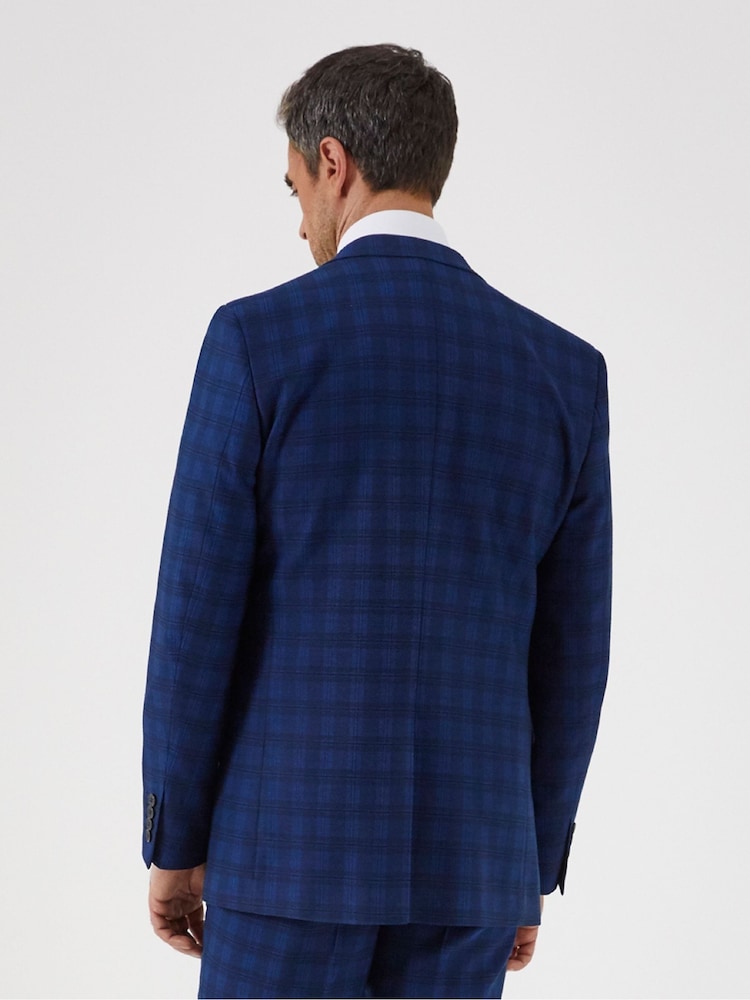 Skopes Blue Slim Fit Felix Check Suit: Jacket - Image 2 of 4
