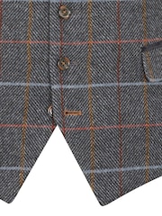 Skopes Grey Doyle Tweed Wool Blend Tailored Fit Suit Waistcoat - Image 4 of 4