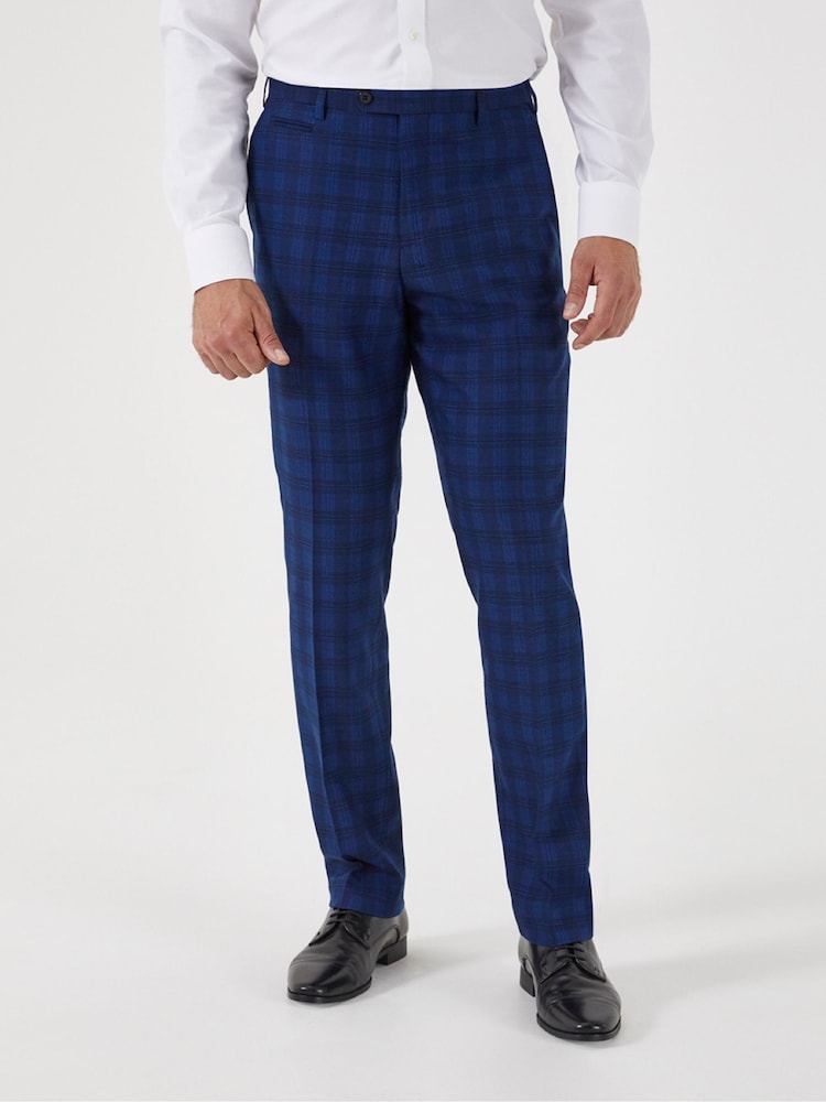 Skopes Blue Slim Fit Felix Check Suit: Trousers - Image 1 of 4