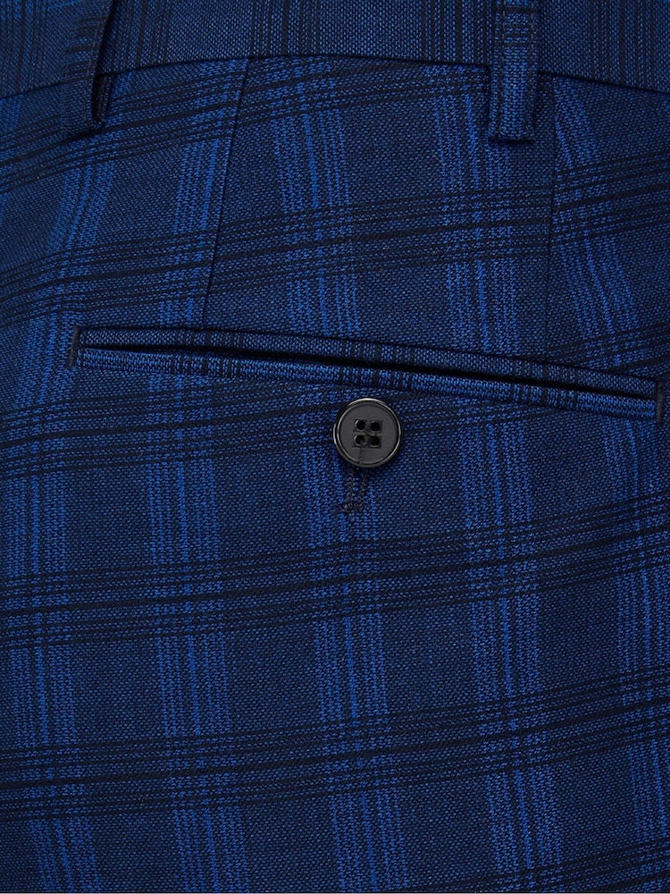 Skopes Blue Slim Fit Felix Check Suit: Trousers - Image 4 of 4