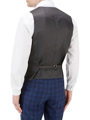 Skopes Blue Felix Check Double Breasted Tailored Fit Suit Waistcoat - Image 2 of 4