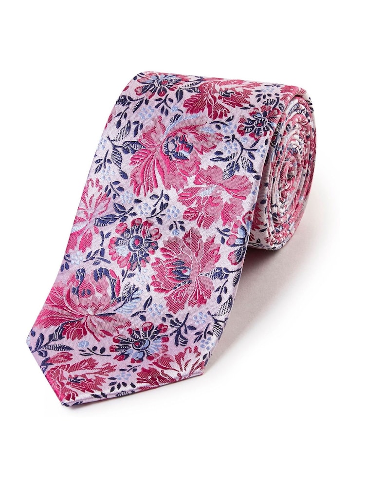 Skopes סט של מטפחת כיס ועניבת משי בדוגמה פרחונית - תמונה 2 מתוך 3