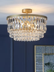 Laura Ashley Brass Rhosill 3 Light Ceiling Light - Image 1 of 6