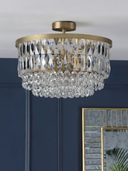 Laura Ashley Brass Rhosill 3 Light Ceiling Light - Image 2 of 6