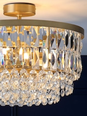 Laura Ashley Brass Rhosill 3 Light Ceiling Light - Image 3 of 6