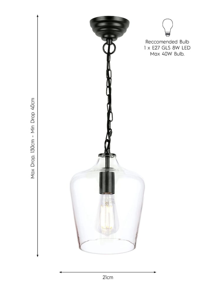 Laura Ashley Black Ockley Ceiling Light - Image 6 of 6