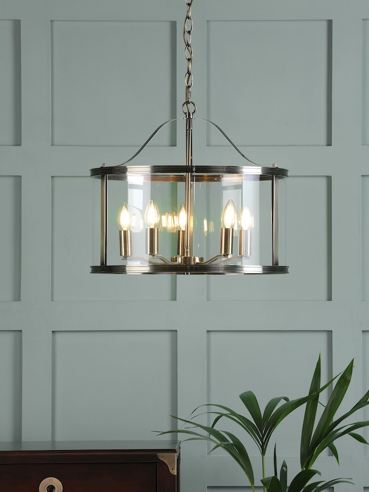 Laura Ashley Brass Harrington Pendant 5 Light Ceiling Light - Image 1 of 5