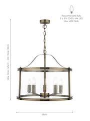 Laura Ashley Brass Harrington Pendant 5 Light Ceiling Light - Image 5 of 5