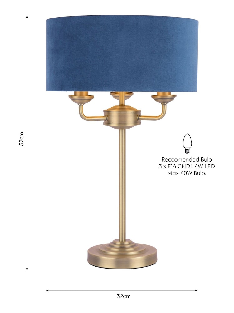 Laura Ashley Navy Sorrento Table Lamp - Image 6 of 6