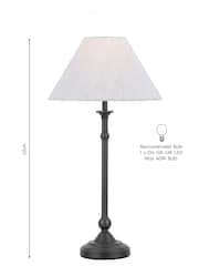 Laura Ashley Black Ludchurch Complete Table Lamp - Image 4 of 4