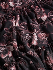 Ted Baker Barnabe Printed Tiered Black Mini Swing Dress - Image 3 of 5