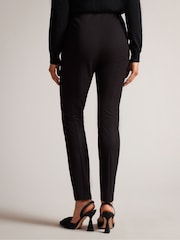 Ted Baker Black Liroi High Waisted Leggings With Faux Popper Detail - Image 2 of 4