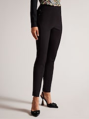 Ted Baker Black Liroi High Waisted Leggings With Faux Popper Detail - Image 3 of 4