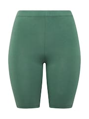 Yours Curve Green Side Contrast Stripe Shorts - Image 2 of 3
