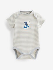 Blue Baby Short Sleeve Bodysuits 3 Pack - Image 6 of 9
