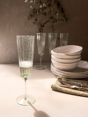 Laura Ashley 4 Pack Green Champagne Glasses - Image 2 of 3