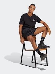 adidas Black Essentials Single Jersey Embroidered Small Logo 100% Cotton T-Shirt - Image 3 of 6