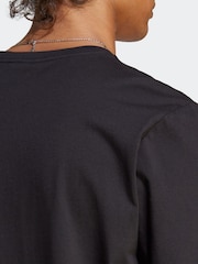adidas Black Essentials Single Jersey Embroidered Small Logo 100% Cotton T-Shirt - Image 5 of 6
