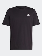 adidas Black Essentials Single Jersey Embroidered Small Logo 100% Cotton T-Shirt - Image 6 of 6