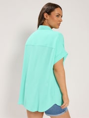 Yours Curve Green Grown On Sleeve Shirt - Image 3 of 5