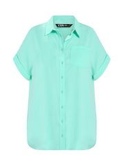 Yours Curve Green Grown On Sleeve Shirt - Image 5 of 5