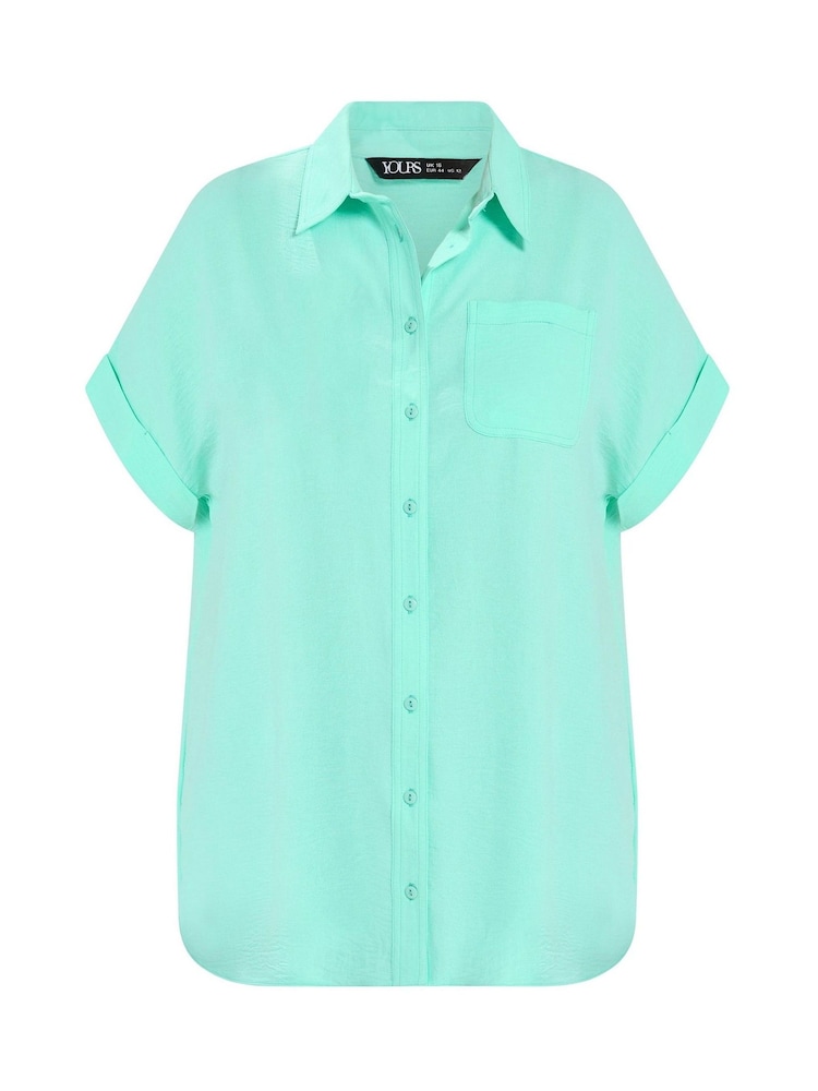 Yours Curve Green Grown On Sleeve Shirt - Image 5 of 5