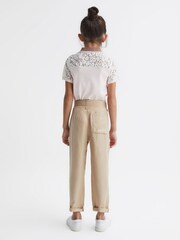 Reiss Camel Joanie 4-9 yrs Paper Bag Cargo Trousers - Image 5 of 7