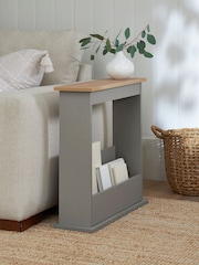 Dove Grey Malvern Oak Effect Side Table - Image 1 of 8