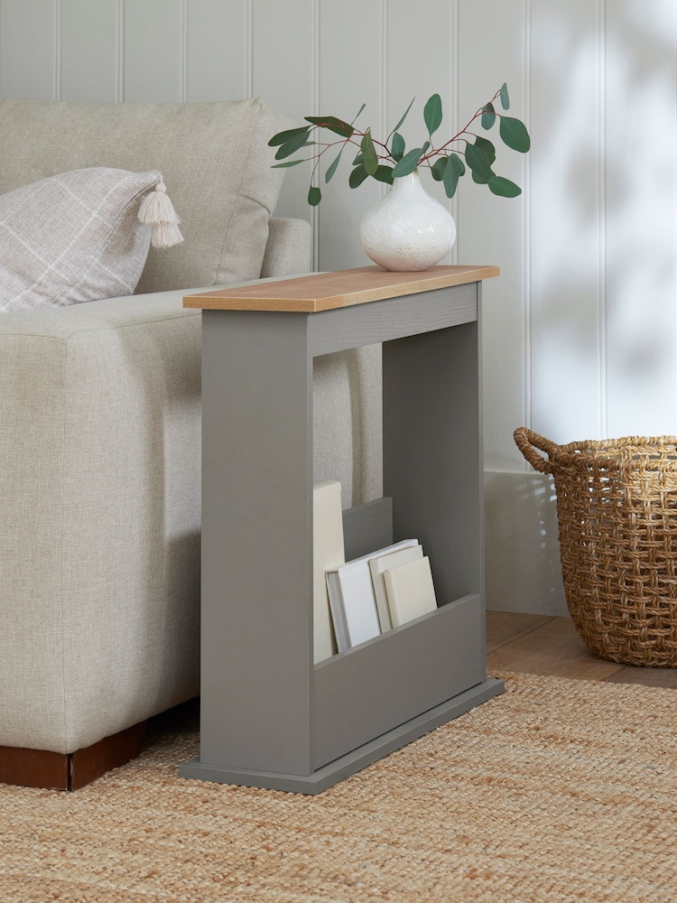 Dove Grey Malvern Oak Effect Side Table - Image 1 of 8
