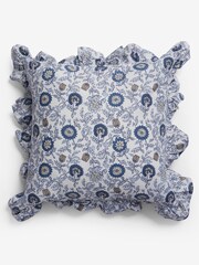 Navy Blue Paisley Print Cushion - Image 3 of 4