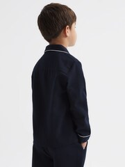 Reiss Snooze Pyjama-Oberteil mit Knopfleiste und Paspelierung - Bild 5 von 6