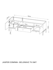 Jasper Conran London Belgrave Walnut Wide TV Unit - Image 9 of 9