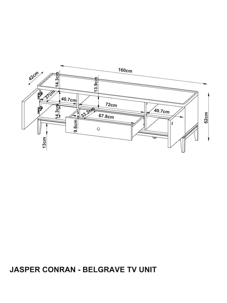 Jasper Conran London Belgrave Walnut Wide TV Unit - Image 9 of 9