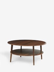 Jasper Conran London Brown Belgrave Walnut Round Coffee Table - Image 4 of 6