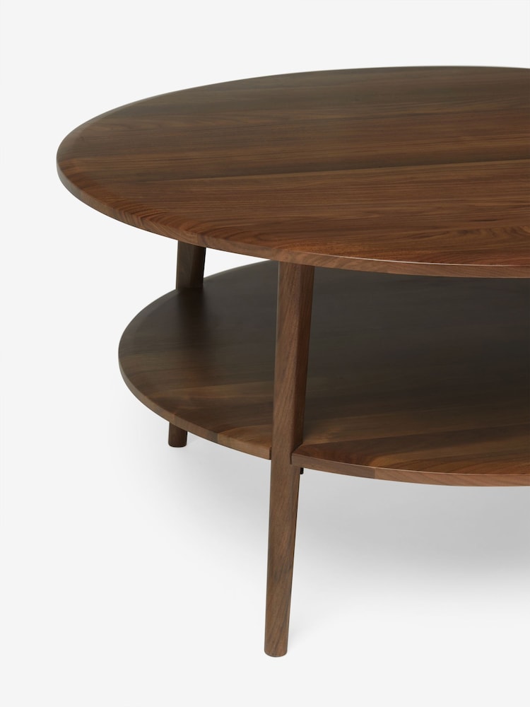 Jasper Conran London Brown Belgrave Walnut Round Coffee Table - Image 5 of 5