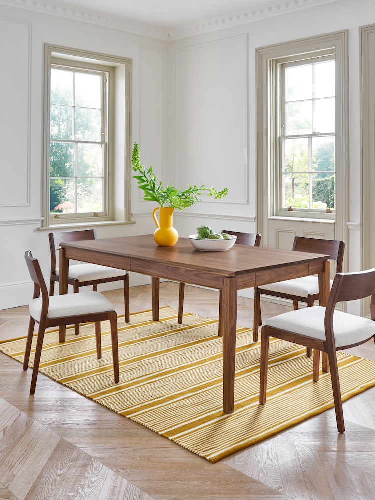 Jasper Conran London Brown Rectangular 6 to 8 Seater Belgrave Walnut Extending Dining Table - Image 1 of 8