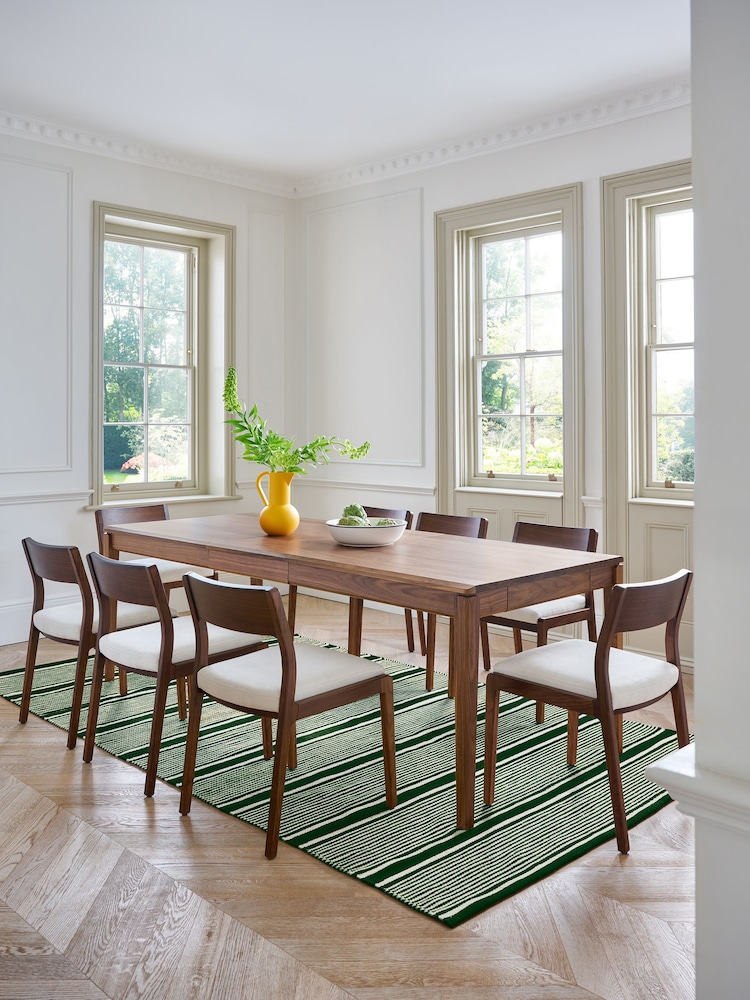 Jasper Conran London Brown Rectangular 6 to 8 Seater Belgrave Walnut Extending Dining Table - Image 2 of 8