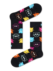 Happy Socks Black 2 Pack Classic Cat Socks - Image 3 of 3