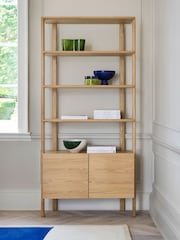 Jasper Conran London Light Brown Belgrave Oak Shelving - Image 1 of 9
