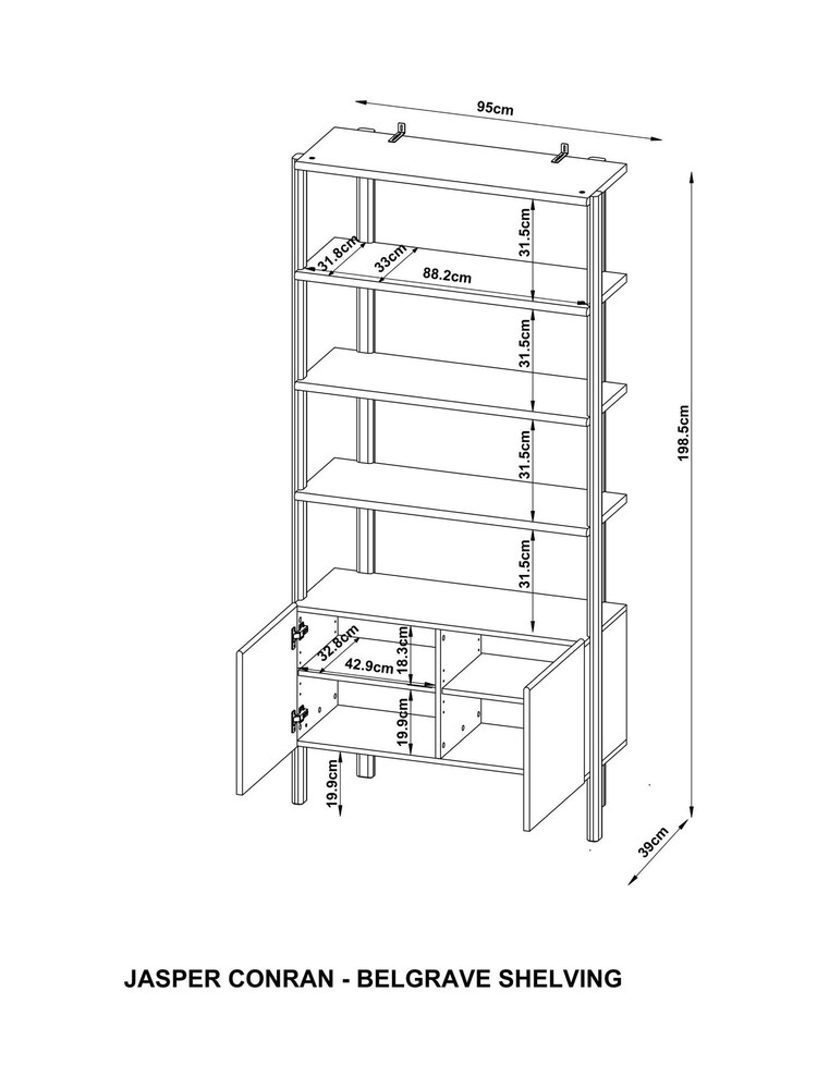 Jasper Conran London Light Brown Belgrave Oak Shelving - Image 9 of 9