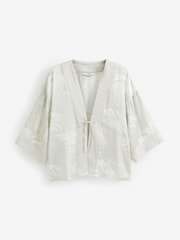 Nina Campbell Grey Palmetto 3/4 sleeve kimono - Image 7 of 8