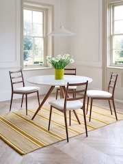 Jasper Conran London Brown Round 4 to 6 Seater Marble and Walnut Highbury Round Dining Table - Image 1 of 6