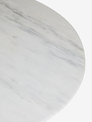 Jasper Conran London Brown Round 4 to 6 Seater Marble and Walnut Highbury Round Dining Table - Image 5 of 6