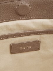 Reiss Taupe Dena Leather Tote Bag - Image 3 of 5