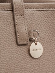 Reiss Taupe Dena Leather Tote Bag - Image 5 of 5