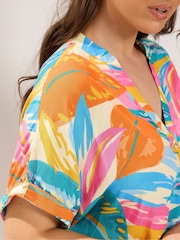 Yours Curve Blue Tab Detail Shirt - Image 2 of 6