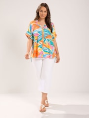 Yours Curve Blue Tab Detail Shirt - Image 3 of 6