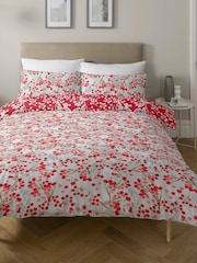 Copenhagen Home Red Christmas Winter Berries Duvet Cover and Pillowcase Set - Image 1 of 2