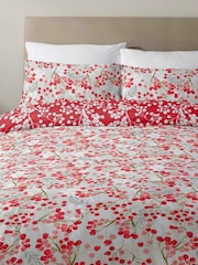 Copenhagen Home Red Christmas Winter Berries Duvet Cover and Pillowcase Set - Image 2 of 2