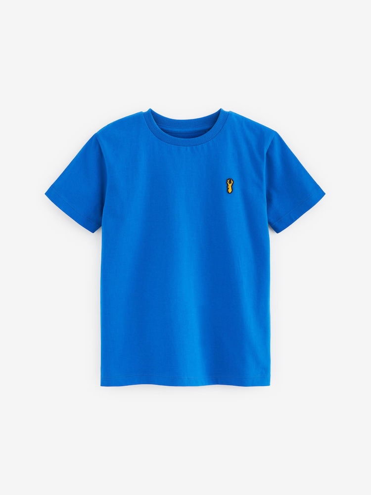 Blue Short Sleeve Stag Embroidered T-Shirts 4 Pack (3-16yrs) - Image 4 of 6